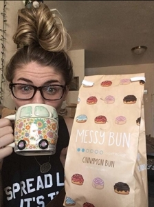 Coffee Over Cardio Messy Bun Cinnamon Bun Flavored Coffee Light Roast Breakfast Blend