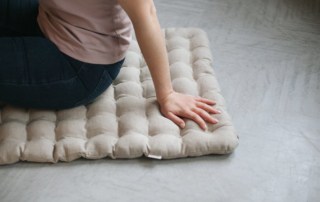Natural Gifts for a Yogi Linen Floor - Meditation cushion with Buckwheat hulls