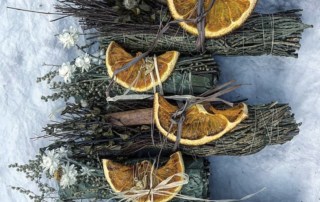 WINTER SMUDGE BUNDLE -Cedar Smudge Stick- Creosote-Dried Orange- Protection Smudge-Housewarming