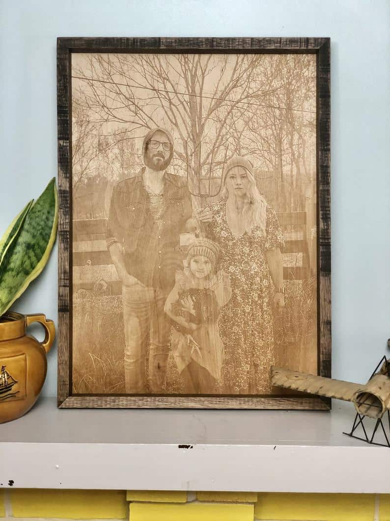 Unique Gifts for Men Framed Wood Photo
