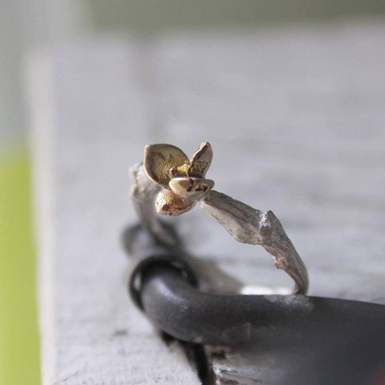 Gold succulent ring ,Silver branch ring , Engagement ring , Succulent jewelry, Gift for her