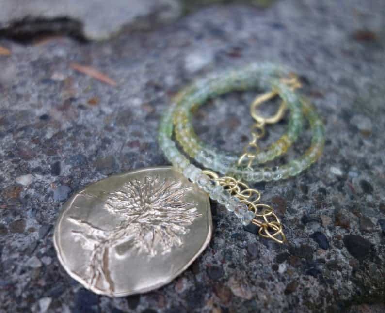 Tree of Life Aquamarine Necklace