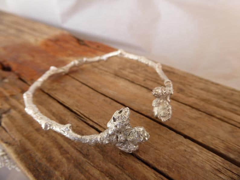 Nature Bracelets Woodland Bangle, Sterling Silver Bracelet, Twig Jewelry Tree Lover Gifts for her.