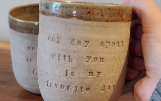 Custom Quote Mug - Handmade Natural Clay Pottery