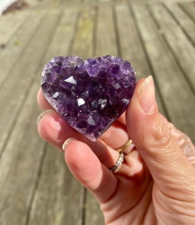 AAA Grade Druzy Amethyst Heart -1.5 inches across - Spiritual - Intuition -Calm and Relaxing Stone-Bestselling item