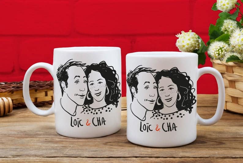 Custom MUG DUO - portrait drawn