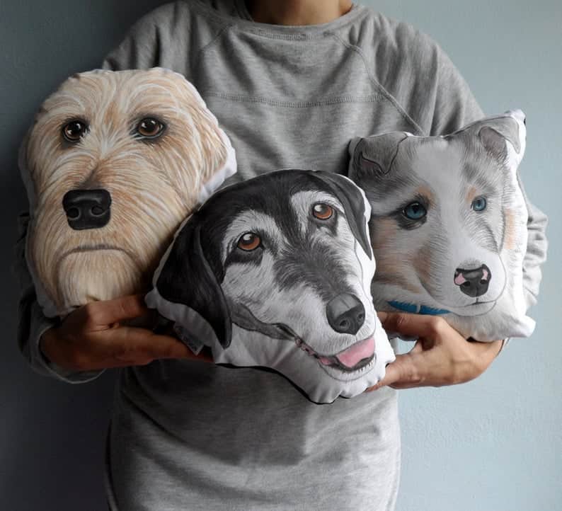 Custom Pet Portrait Plush Pillow, Personalized pet pillows, gift for pet lovers, cat portrait, dog portrait, cat pillow, dog pillow