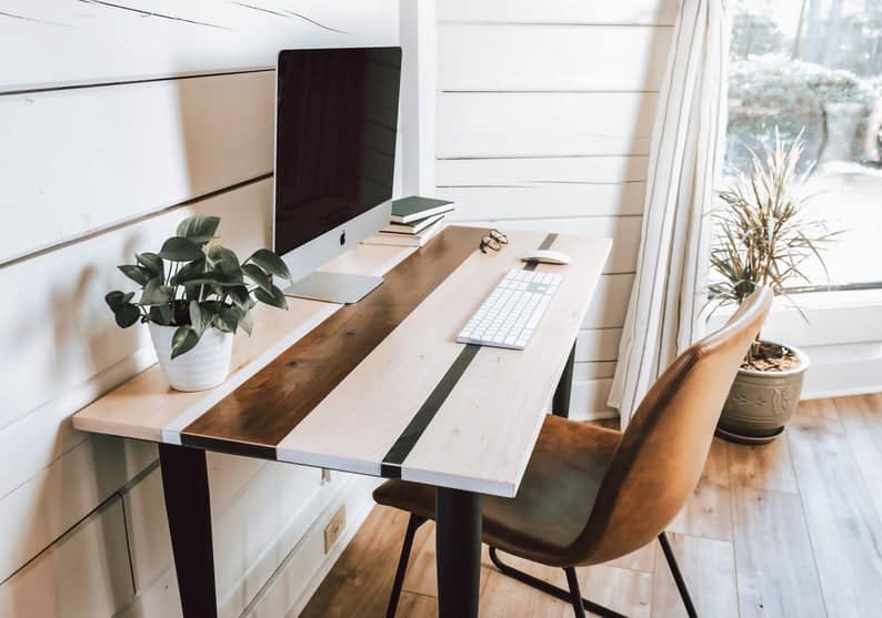 Modern Farmhouse Desk - Solid Wood Desk Yoga Studio-She Shed Desk