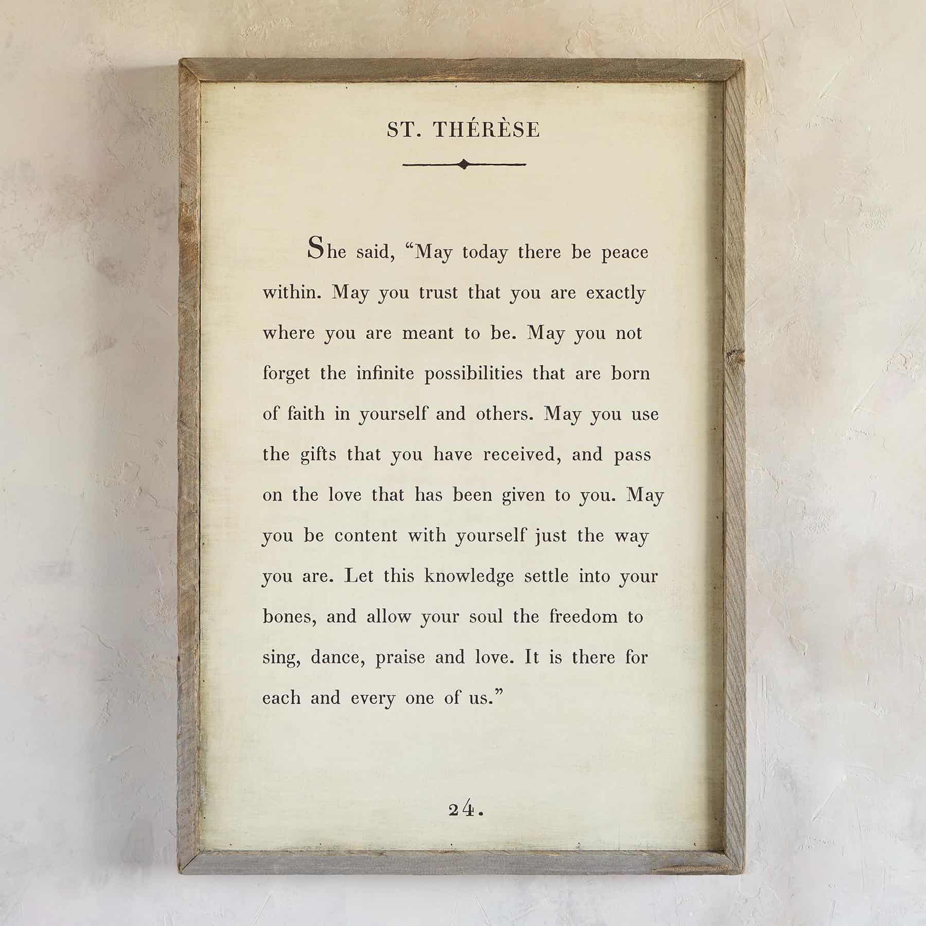 Words Of Wisdom Print By St. Thérèse