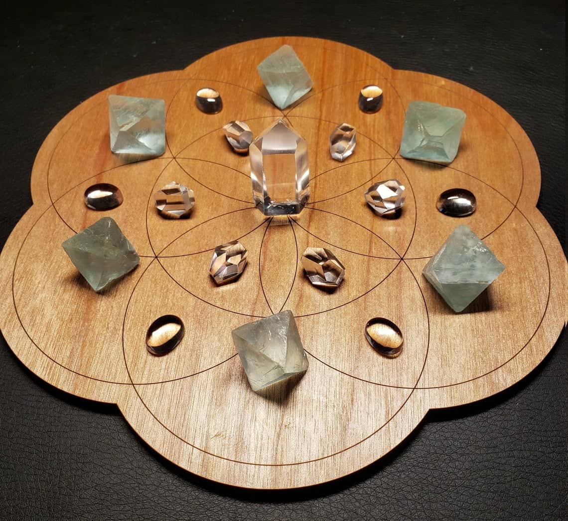 Fluorite Octohedron Crystal Sets Specially selected for grids, sacred space, alters, shrines,