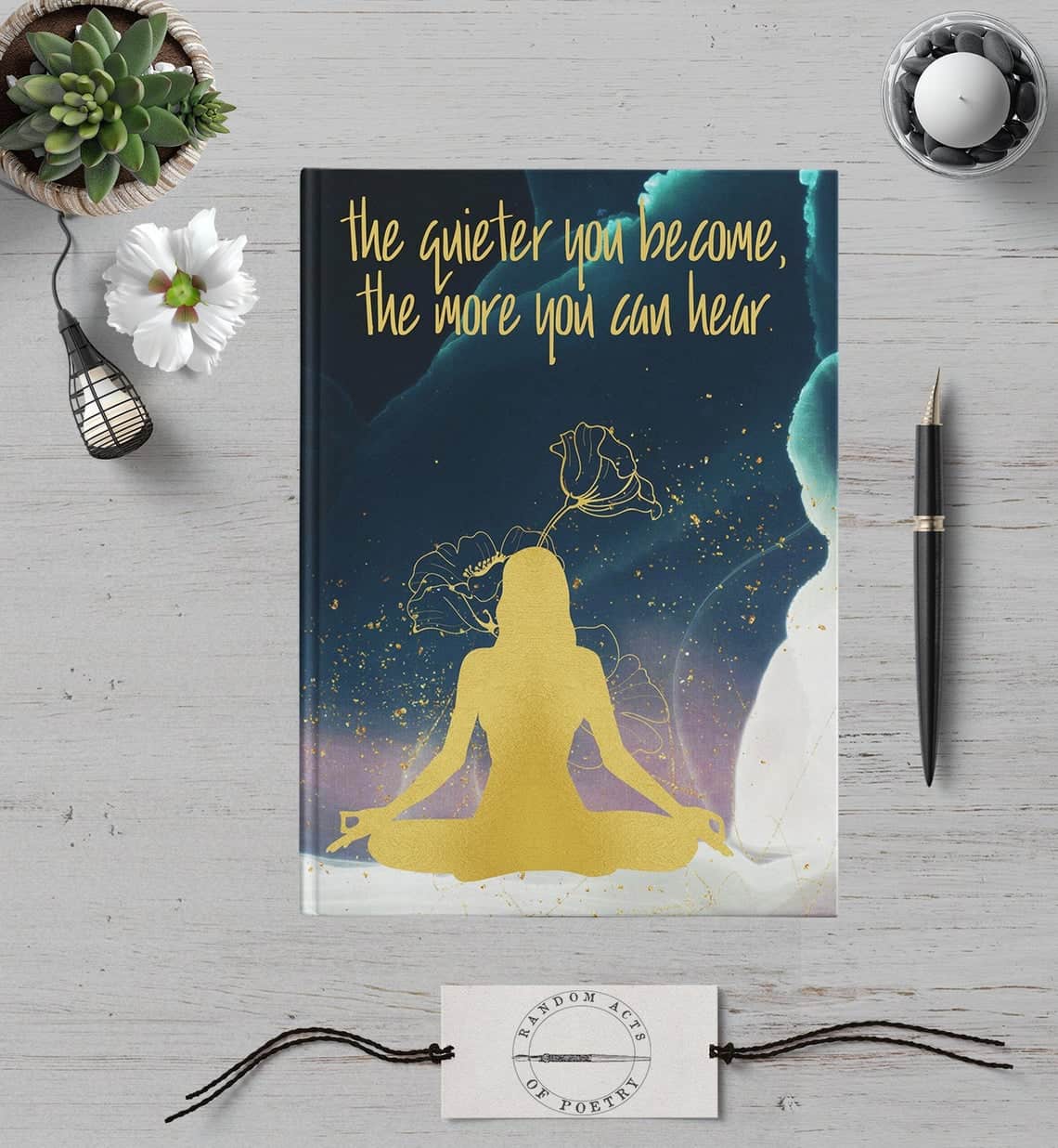 Mediation Journal, Yoga Journal, Quieter You Become More You Can Hear, Buddha Quote, Manifestation Notebook, Intention Journal, Spiritual