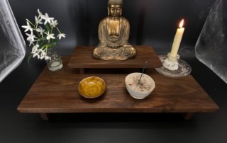 Walnut Wood Beautifully Handcrafted Torri inspired Table top altar. 2 tier and 4 sizes to choose from.