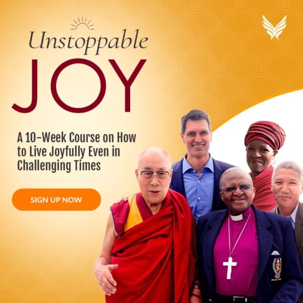 Discover Unstoppable Joy a 10 week online course from Sounds True featuring His Holiness the Dalai Lama and the late Archbishop Desmond Tutu